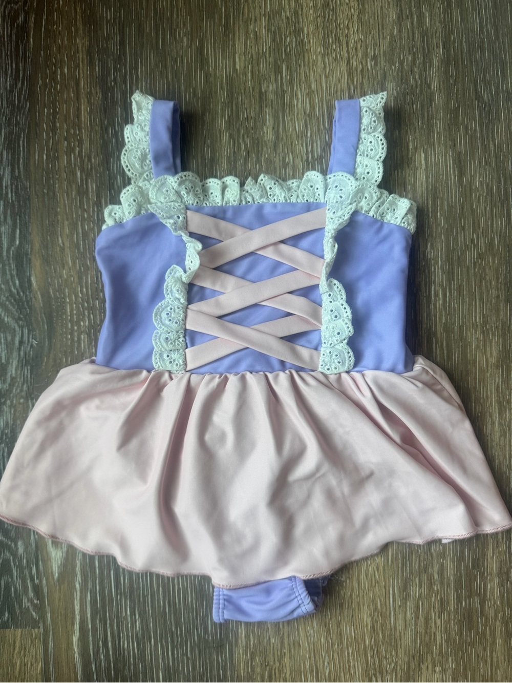Lilac and Light Pink Lace-Trim Ballet Dress for Girls only little once